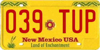 NM license plate 039TUP