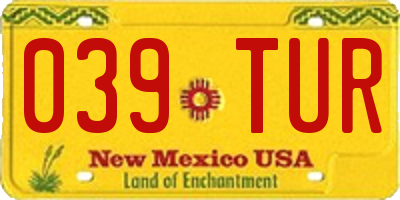 NM license plate 039TUR