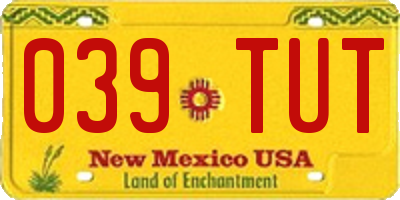 NM license plate 039TUT