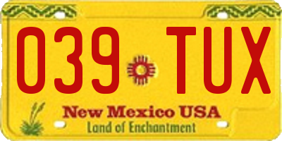 NM license plate 039TUX