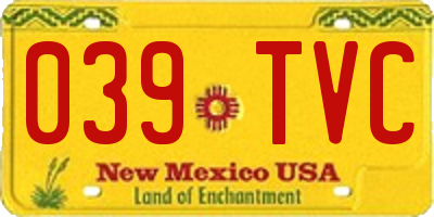 NM license plate 039TVC