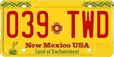 NM license plate 039TWD