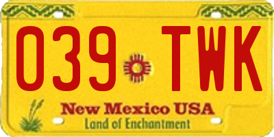 NM license plate 039TWK