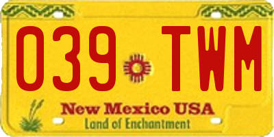 NM license plate 039TWM