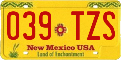 NM license plate 039TZS