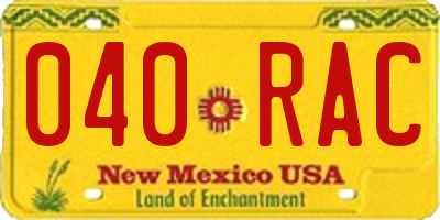 NM license plate 040RAC