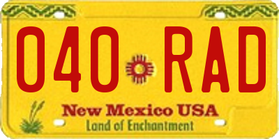 NM license plate 040RAD