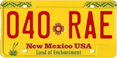 NM license plate 040RAE