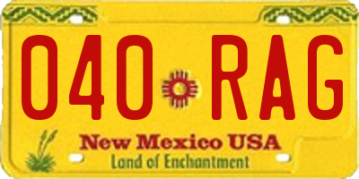 NM license plate 040RAG