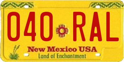 NM license plate 040RAL