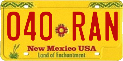 NM license plate 040RAN