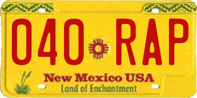 NM license plate 040RAP