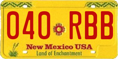 NM license plate 040RBB