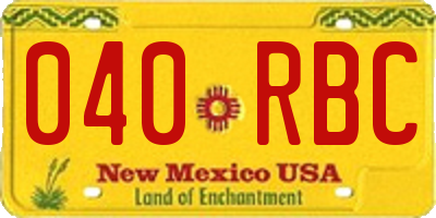NM license plate 040RBC
