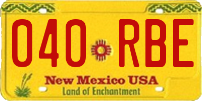 NM license plate 040RBE