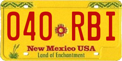 NM license plate 040RBI