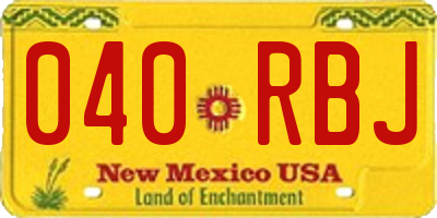 NM license plate 040RBJ