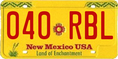 NM license plate 040RBL