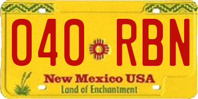 NM license plate 040RBN