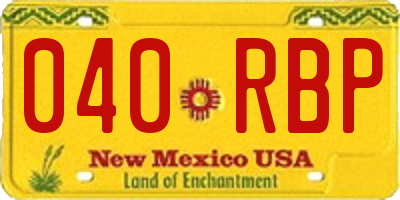 NM license plate 040RBP