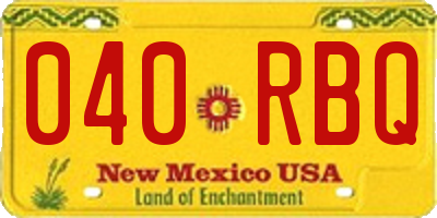 NM license plate 040RBQ