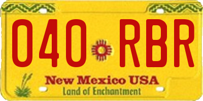 NM license plate 040RBR
