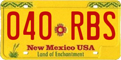 NM license plate 040RBS