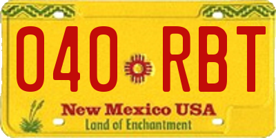 NM license plate 040RBT
