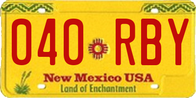 NM license plate 040RBY
