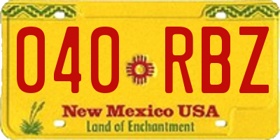 NM license plate 040RBZ
