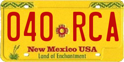 NM license plate 040RCA