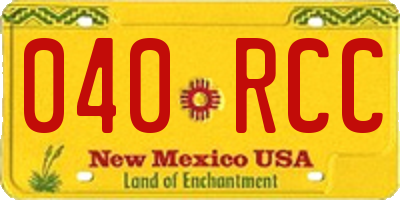 NM license plate 040RCC