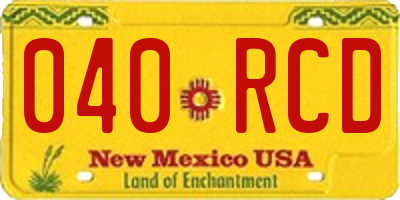 NM license plate 040RCD