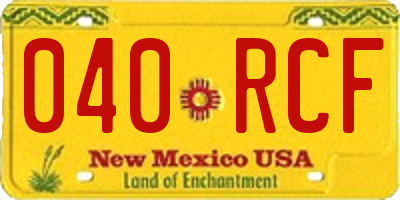 NM license plate 040RCF