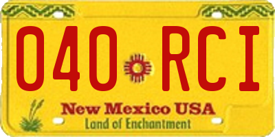 NM license plate 040RCI