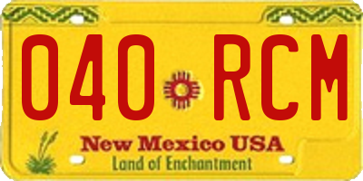 NM license plate 040RCM