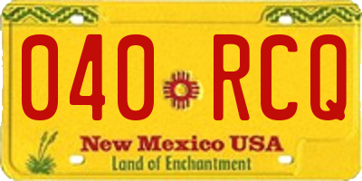 NM license plate 040RCQ