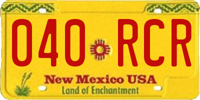NM license plate 040RCR