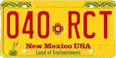 NM license plate 040RCT