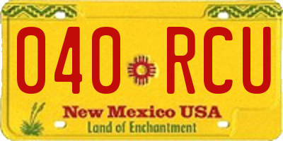 NM license plate 040RCU