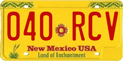 NM license plate 040RCV