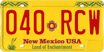 NM license plate 040RCW