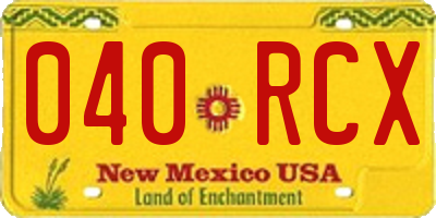 NM license plate 040RCX
