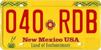 NM license plate 040RDB