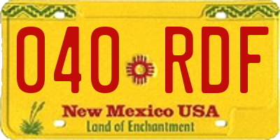 NM license plate 040RDF