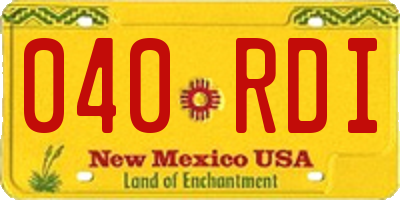 NM license plate 040RDI