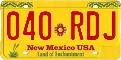 NM license plate 040RDJ