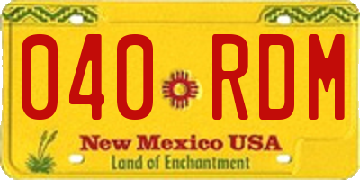 NM license plate 040RDM
