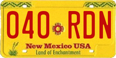 NM license plate 040RDN