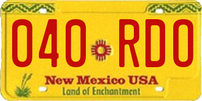 NM license plate 040RDO